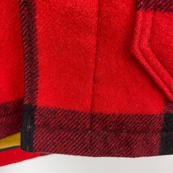 Vintage Western Field size 40 Men’s Red Black Buffalo Plaid Wool Hunting Jacket - Picture 5 of 16
